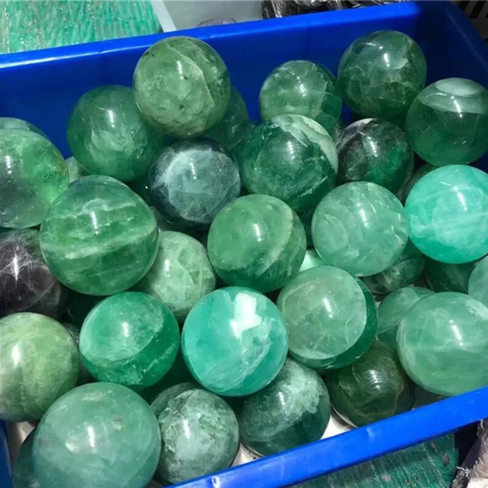 Natural fluorite crystal ball artificially polished mineral home decoration boutique souvenir collection