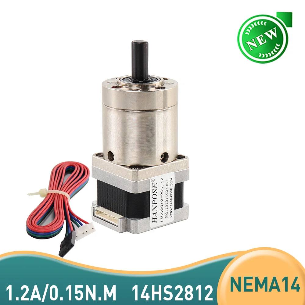 Nema14 Stepper Motor 14HS2812-PG  35mm 40mm 50mm motor Extruder Gear Stepper Motor Ratio 5.18:1  3.71:1 14:1Planetary Gearbox