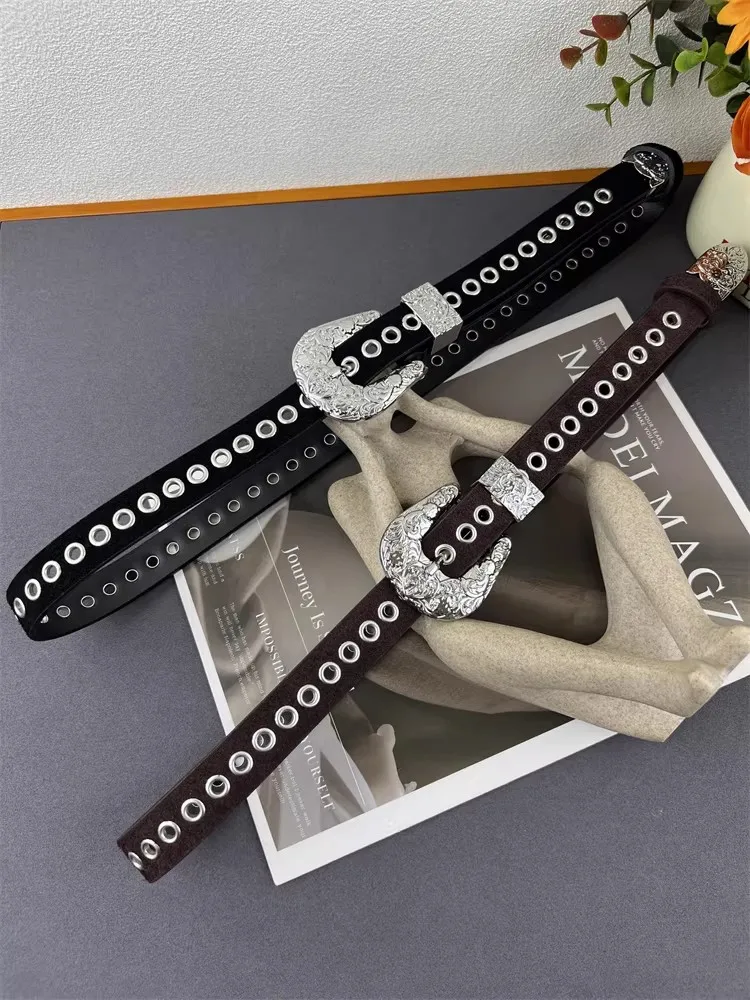 

Женский винтажный замшевый корсет с заклепками, женское пальто с поясом, платье с поясом, узкий пояс J586