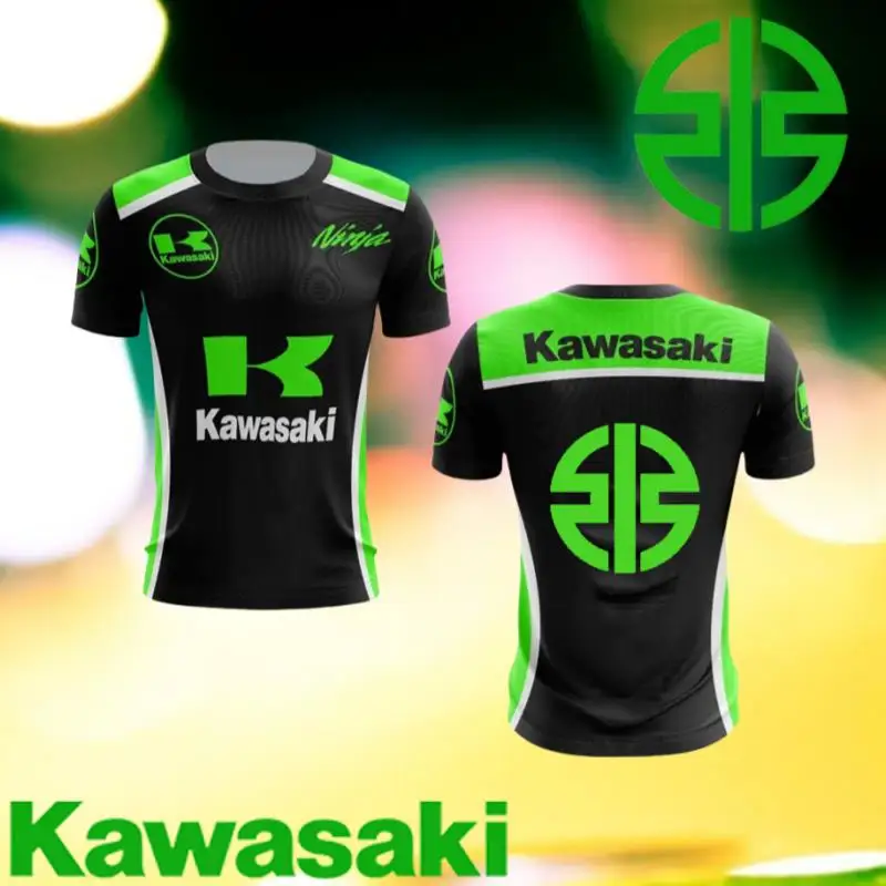 

Kawasaki Men's Motorcycle T-Shirt Superbike Endurance T Shirt Men's And Women's Children's Breathable Quick-Drying Jersey