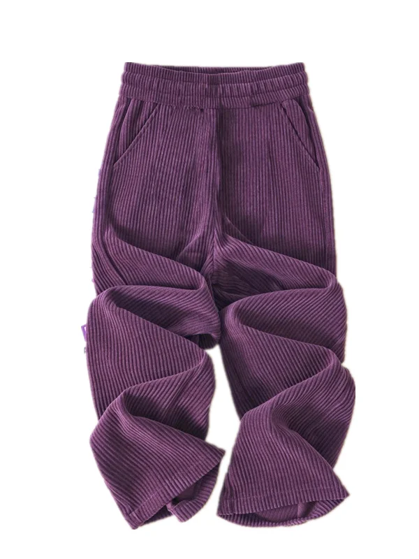 Fce gevoerde wijde pijpen broek voor dames Thiened warme casual broek hoge taille elastisch polyester rechte pijpen winter nieuw