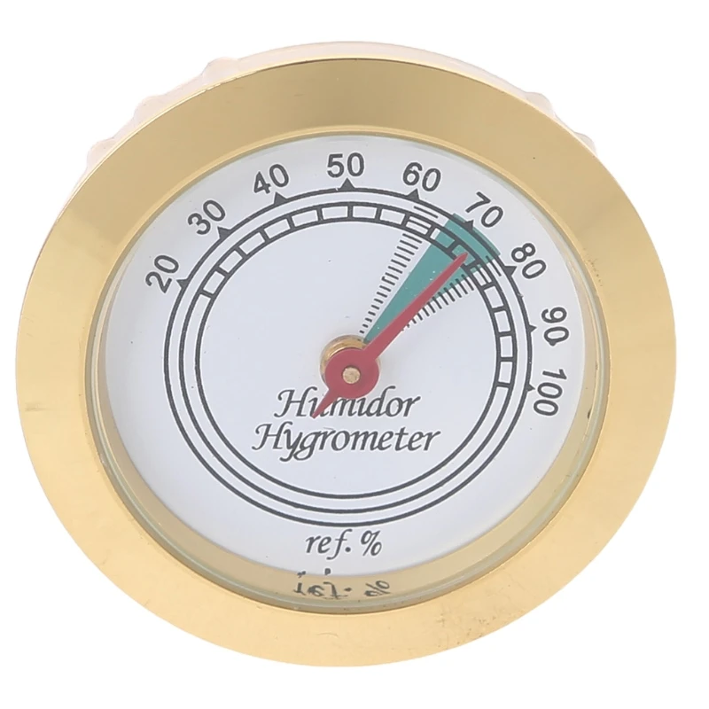 Przenośny mini precyzyjny mechaniczny wskaźnik higrometr metalowe pudełko na cygara piwnica 43mm Instrument muzyczny higrometr
