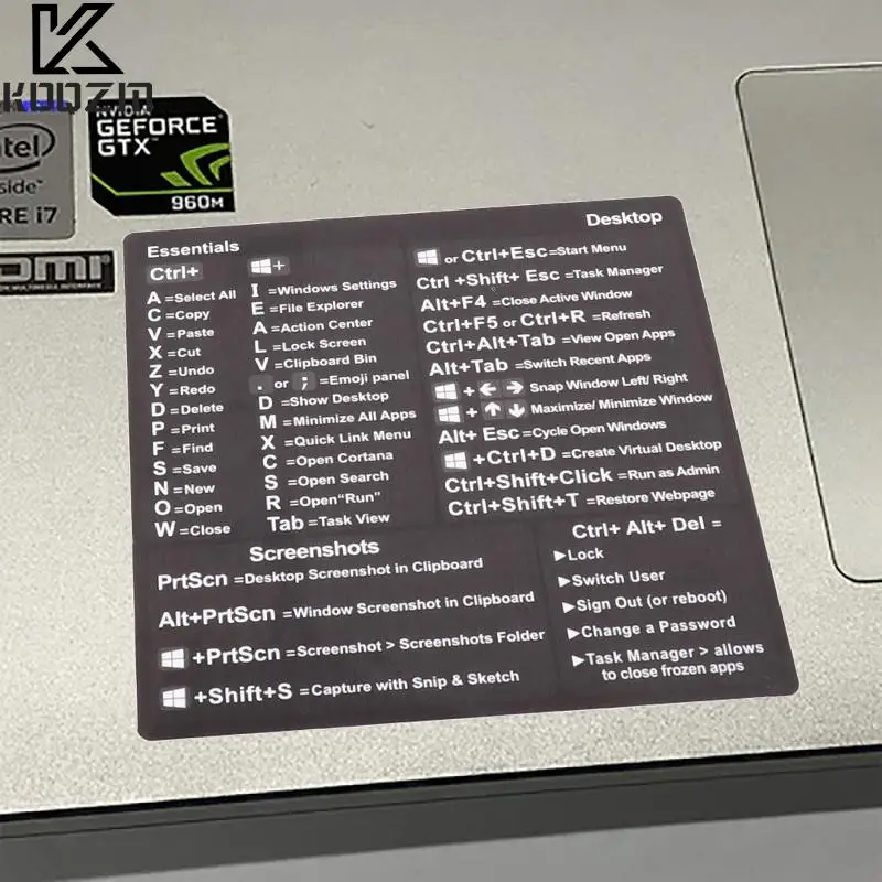 Windows PC Reference Keyboard Shortcut Sticker Adhesive For PC Laptop Desktop