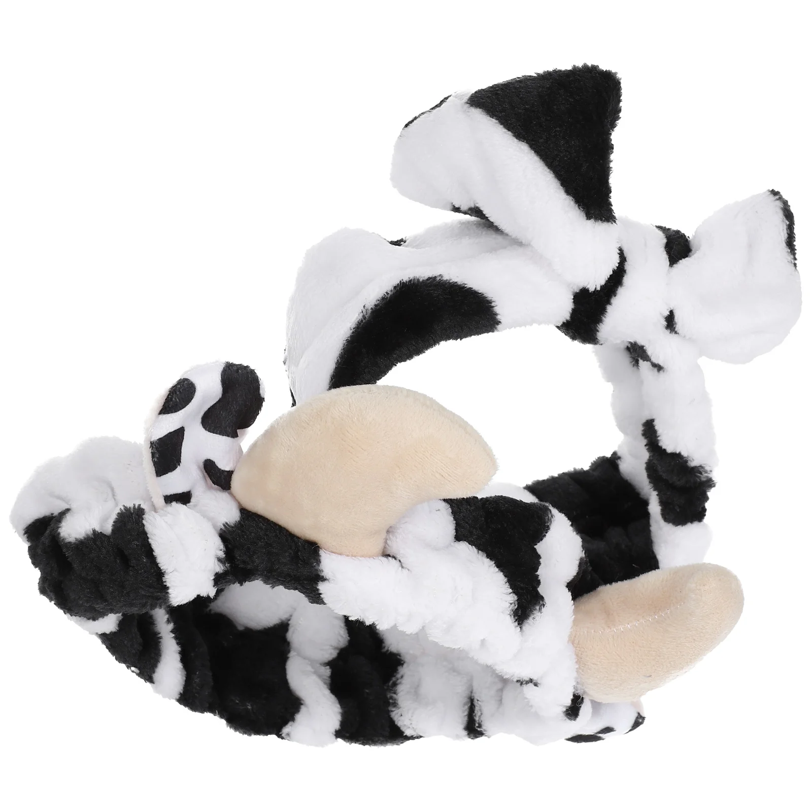 Diadema con estampado de orejas de vaca para el cuidado de la piel, bandanas de cuerno de 2 piezas con estampado de Spa, animales de peluche, pajarita para lavado de cara