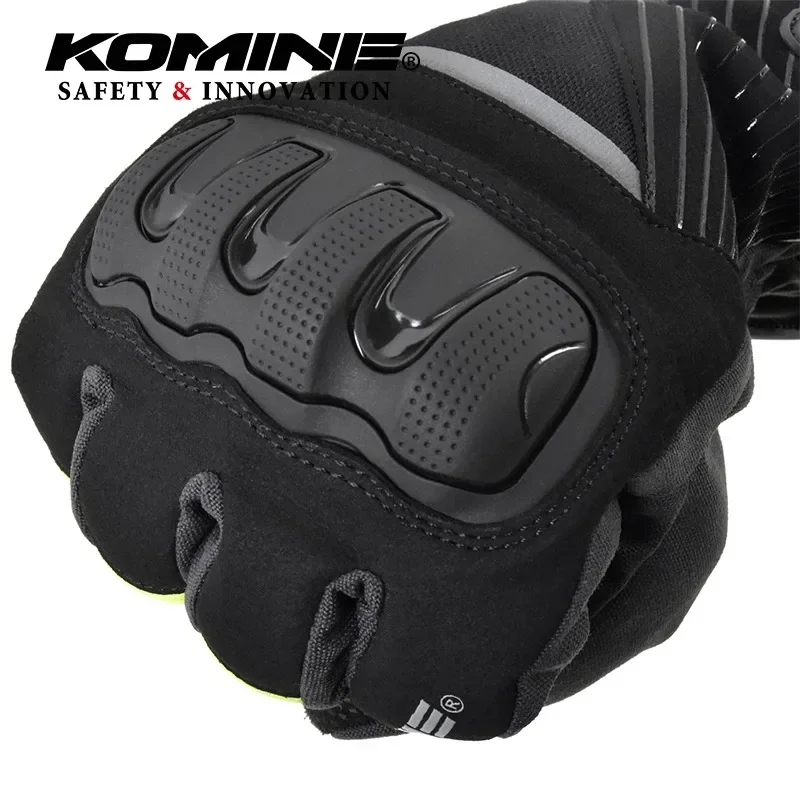 KOMINE Autumn Winter Lightweight Velvet Waterproof Knight Gloves Men Motorcycle Riding Motorcycle Travel Warm Long Wrist GK-846