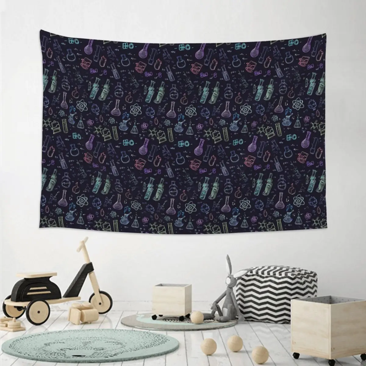 Scientific Experiment Element Style Tapestry Hippie Wall Hanging Aesthetic Home Decoration Tapestries for Living Room Bedroom