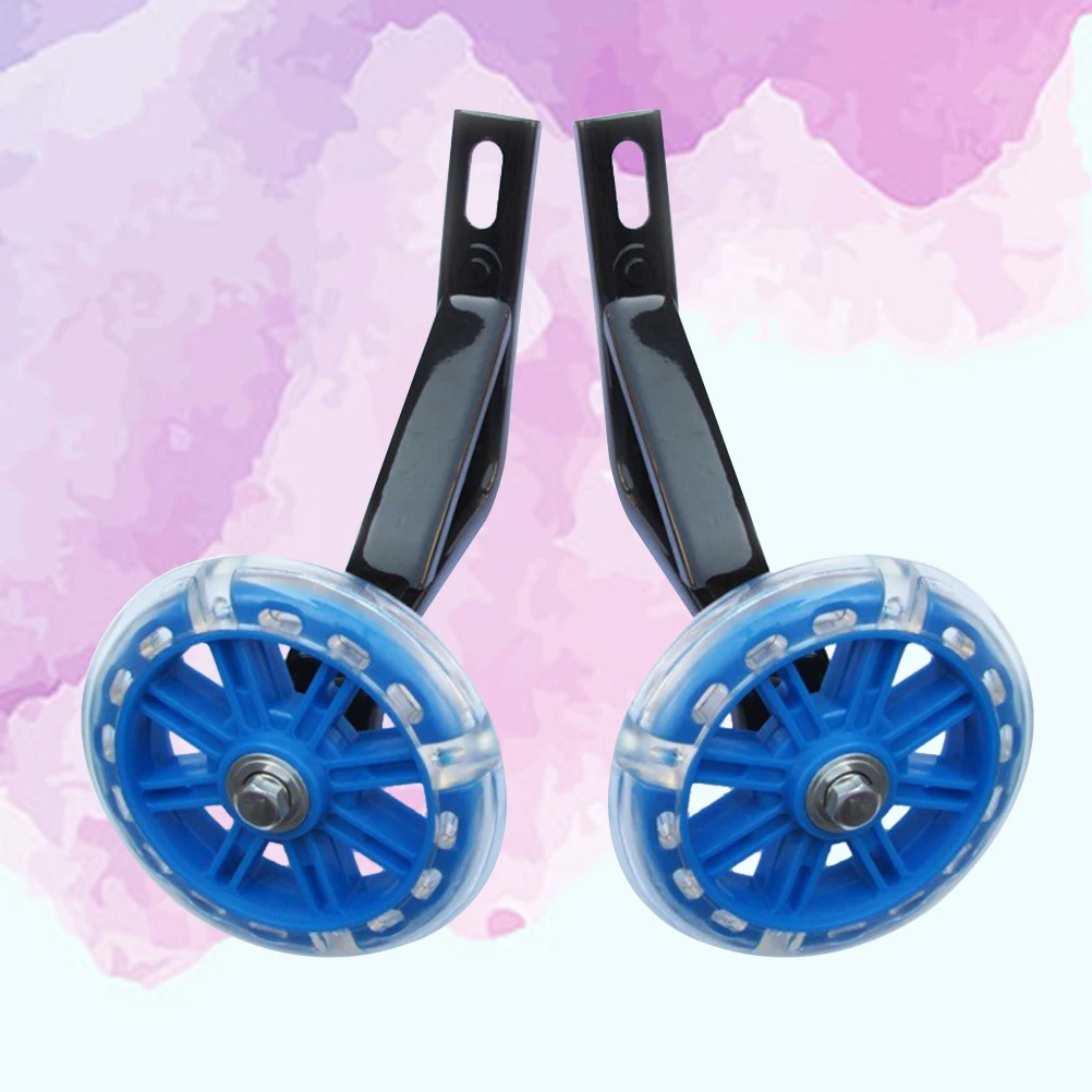 

20 Inch Auxiliary Protective Training Wheels for Kids Bike Stabilizer Blue Color Strong MetalBracket Arm Perfect
