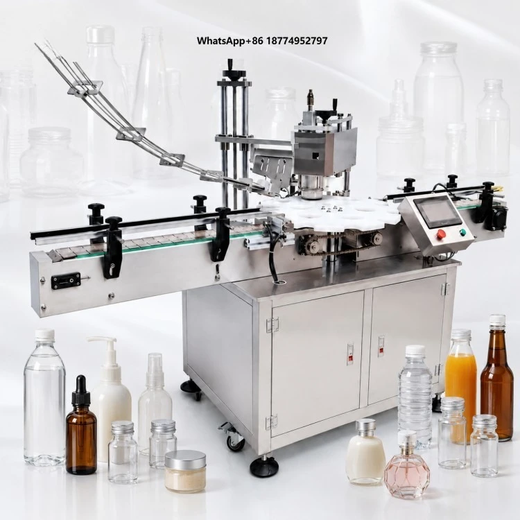 Automatic Capper Tea Powder Paper Plastic Jar Pet Bottle Jar Tin Can Plastic Lid Pressing Cap Press Capping Machine