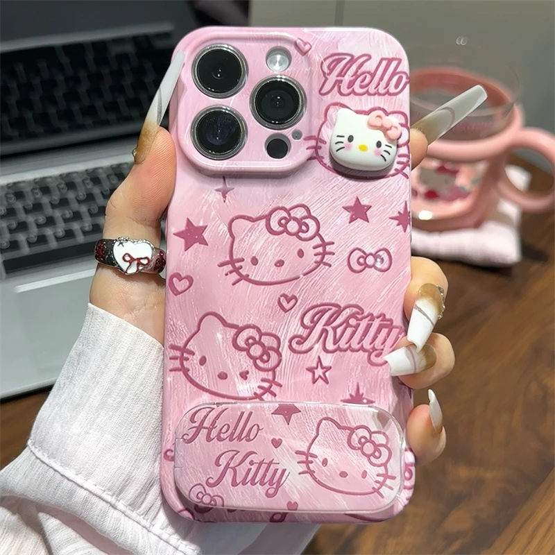 

Applicable Hello Kitty Apple 17 Phone Case 17promax Creative 16 Transparent 15 Cute 14 Foundation Smudge Stent 12 17Air Cover