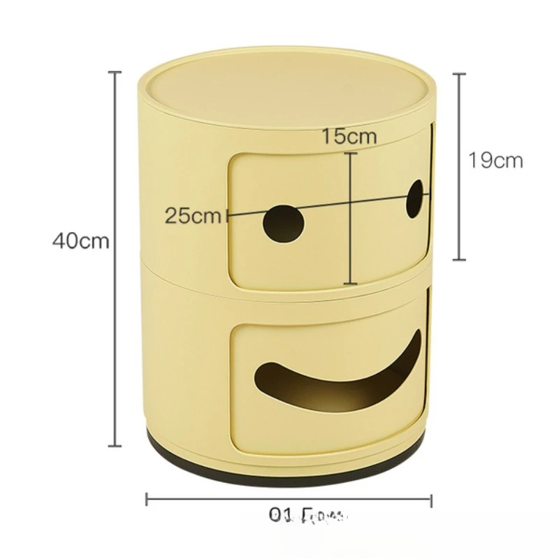 

Nordic style creative smile bedside table, cute cartoon, children's side cabinet round storage cabinet