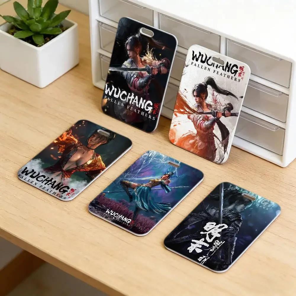 Wuchang Fallen F-Feathers Neck Strap Lanyard with Transparent ID Card Holder, Durable Card Cover for Employee Office Badge.
