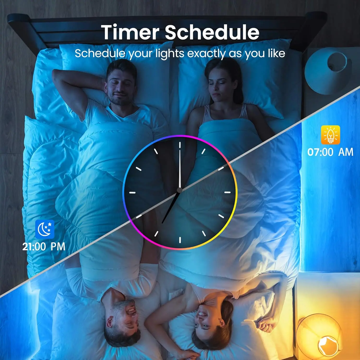 Slimme LED-stripverlichting voor slaapkamer App-bediening Verlichting Slaapkamer Rome Decor met afstandsbediening, RGB Music Sync Kleur veranderende LED-verlichting