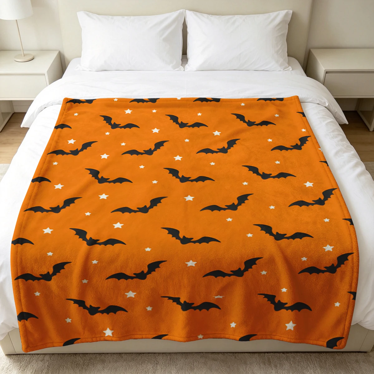 Halloween Raven Cage Flannel Blanket Warm Soft Halloween Christmas Decorative Couch Warm Cozy All-Season Gift