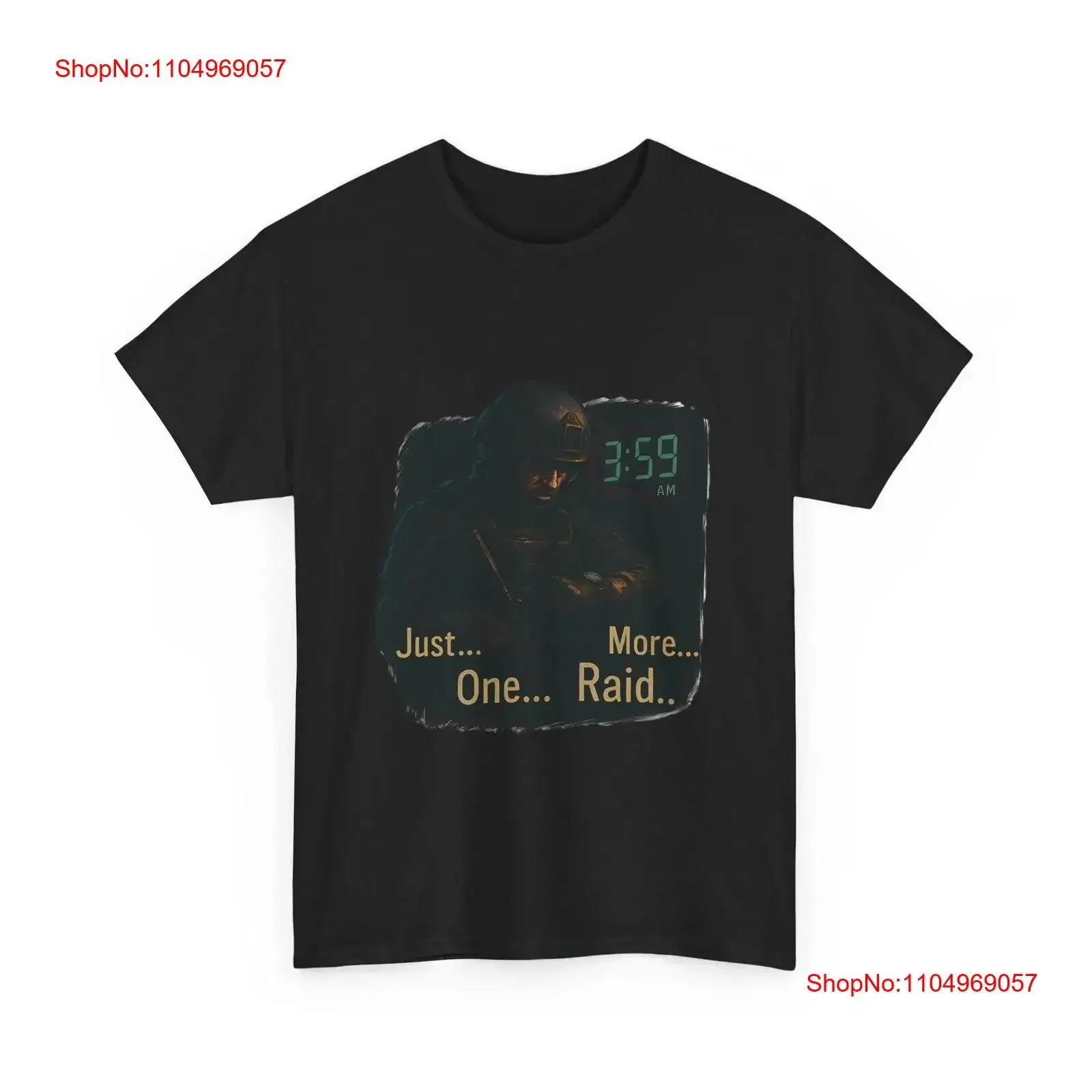 

Funny Just One More Raid T Shirt Gamer Tactical Gaming vintage Washed designer clothes Breathable fashion Soft Comfortable
