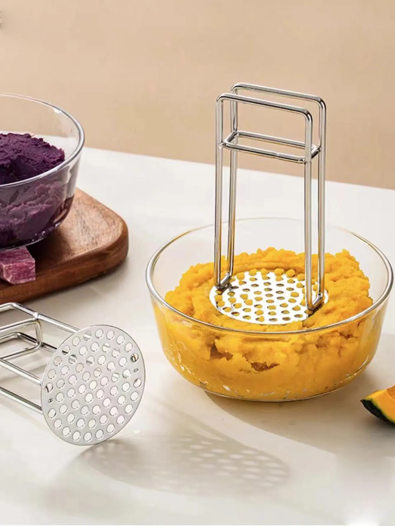 

Машинка для картофеля из нержавеющей стали 304, бытовая давилка для тыквенного пюре, инструмент для приготовления картофеля для детского питания, 1 шт.