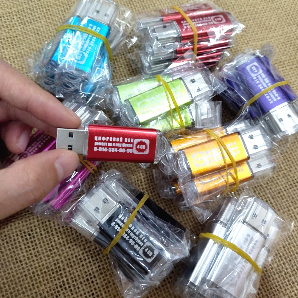 30szt/lot Pełnokolorowy pendrive USB 2.0 128GB 64GB 32GB szybki 16GB 8GB 4GB pamięć Flash Stick PenDrive 2.0