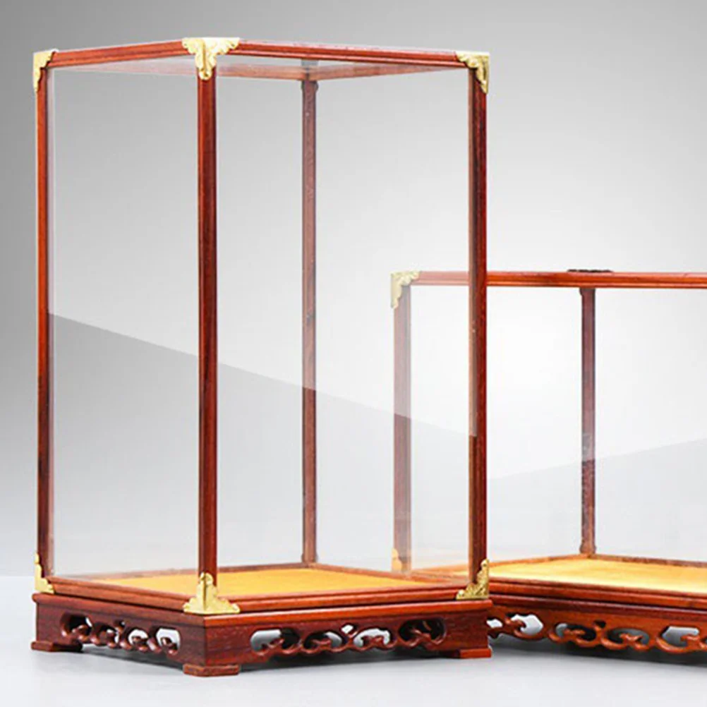 

Glass Display Box for Guanyin Ornament 12x12x17cm Transparent Household Buddha Statue Case Mini Storage Protective Cover