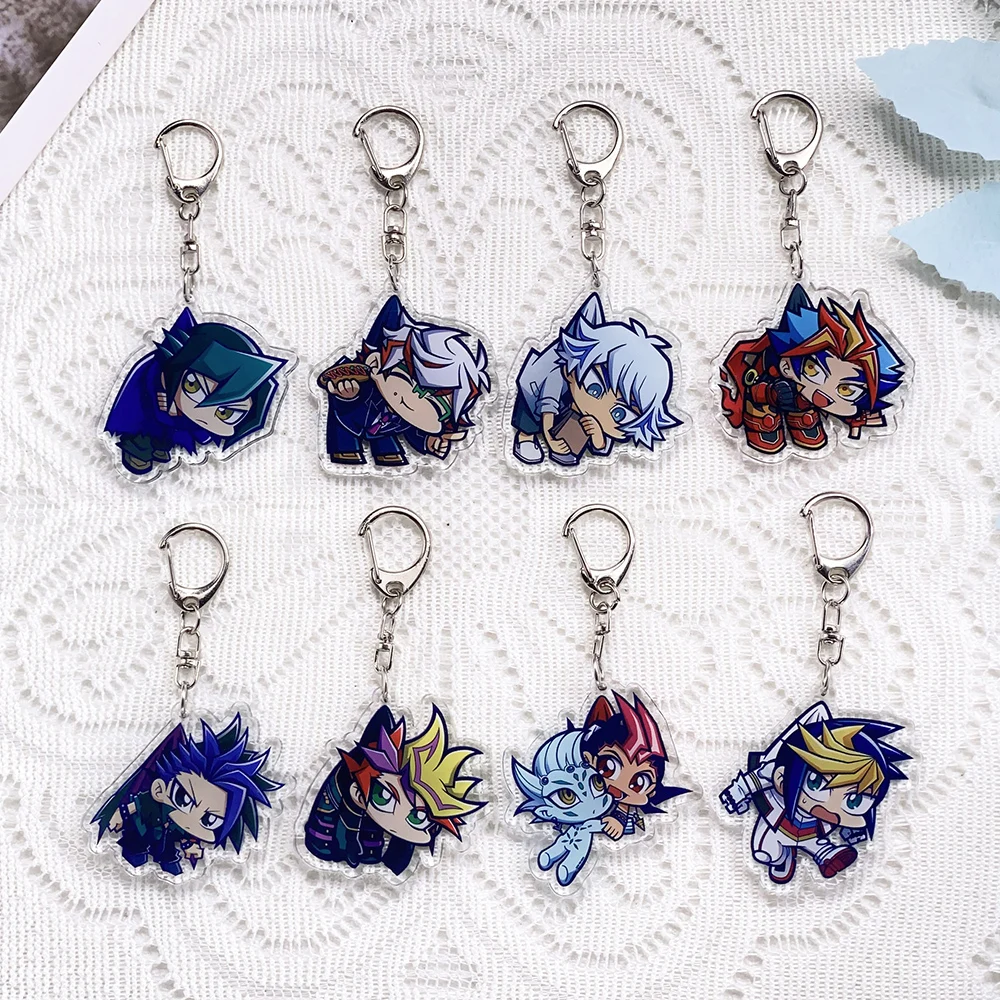 1/16PCS Anime Characters Yu-Gi-Oh! Acrylic Keychain Accessories Funny Cute​ Keyrings Friends Gifts Bag Charms Backpack Pendant