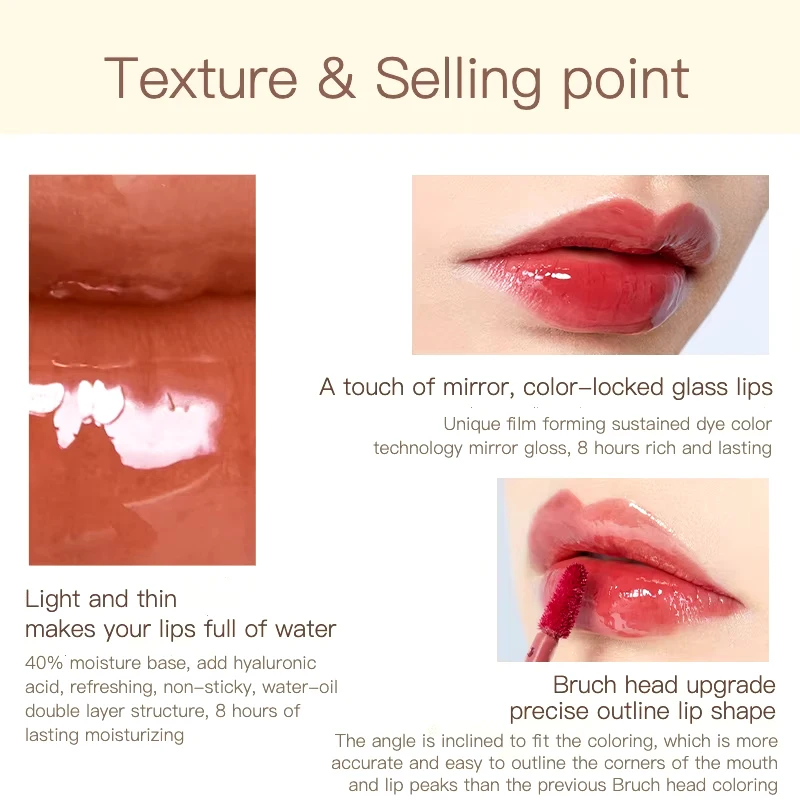 Joocyee ลอยกระจกสีทอง Retro Lip Glaze ลิปสติก Matcha สีเขียวยาวนานล็อคสี Light Moisturizing Glass Lip Glaze