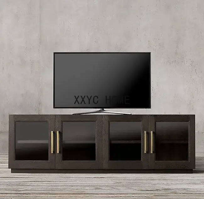 

American Retro Solid Wood TV Cabinet Floor Cabinet French Country Retro Locker