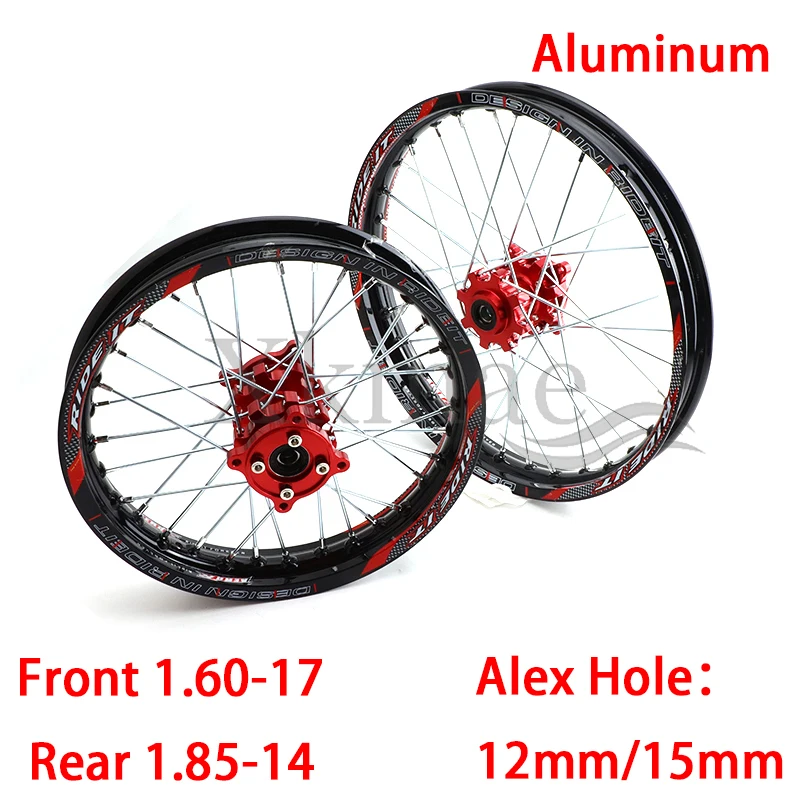 

Front 1.60-17 Rear 1.85-14 inch Alloy Wheel Rim with CNC Hub For KAYO HR-160cc TY150CC Dirt Pit bike 14/17 inch motorcycle wheel