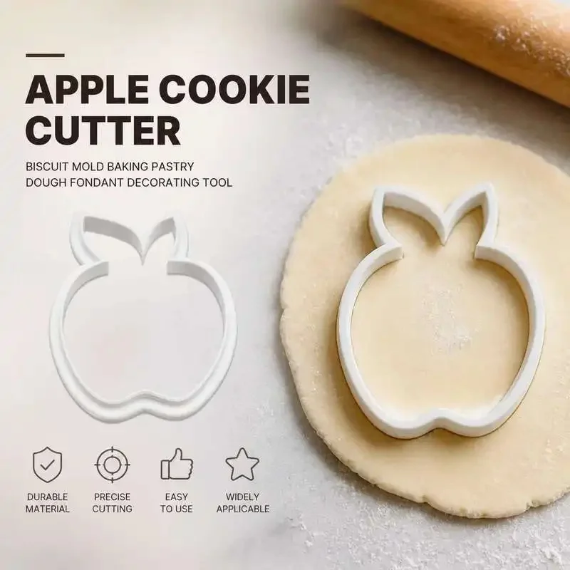 Pastry Dough Press Mold Apple Shaped Cookie Cutter Fondant Baking Decorating Tool