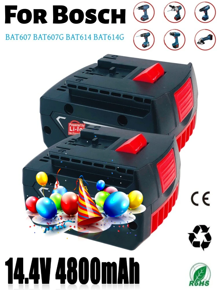 

Аккумулятор 14.4В 6.8Ач для Bosch GBH GDR GSR DDS180 BAT614G (KC), литий-ионный, сменный