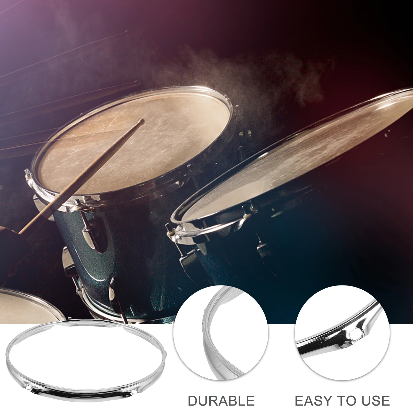 

Snare Drum Circle Side Hoop Metal Supplies for Parts Replacement Hoops Steel Percussion Instrument Ring Accessories