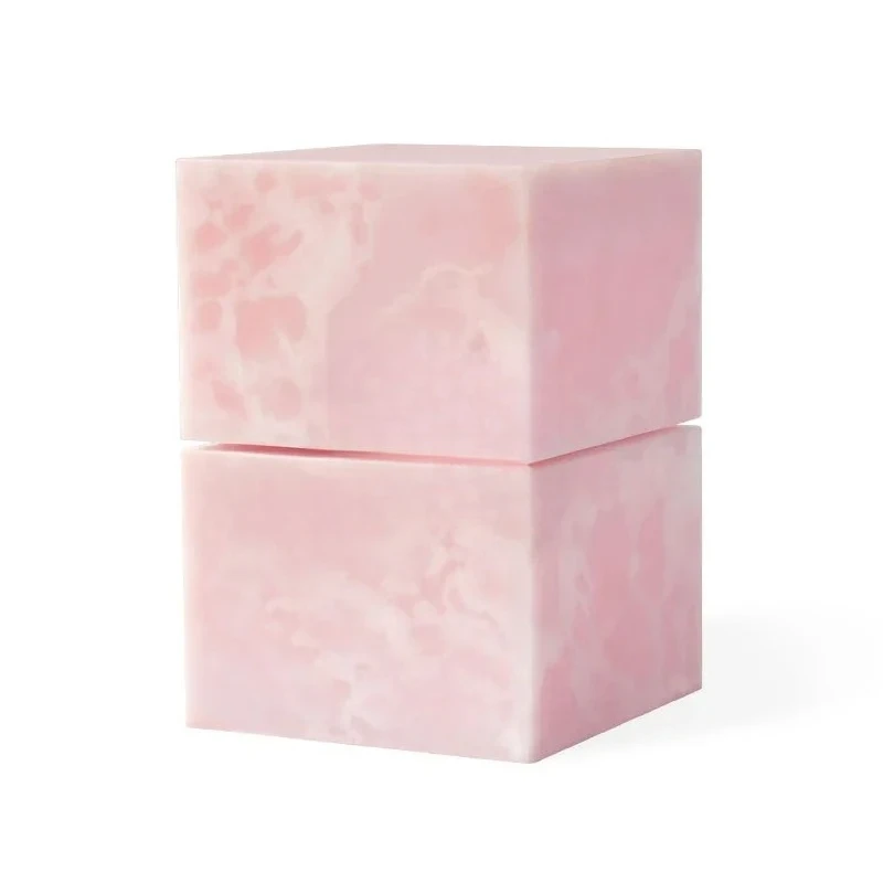

Italian minimalist pink jade living room luxury stone sofa side table rotatable marble small coffee table R