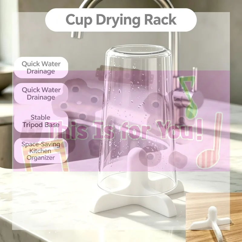 Simple Cup Holder With Drainage Base, Desktop Glass Cup Upside-Down Drying Stand, Water Cup Drying Rack To Remove Water Stains