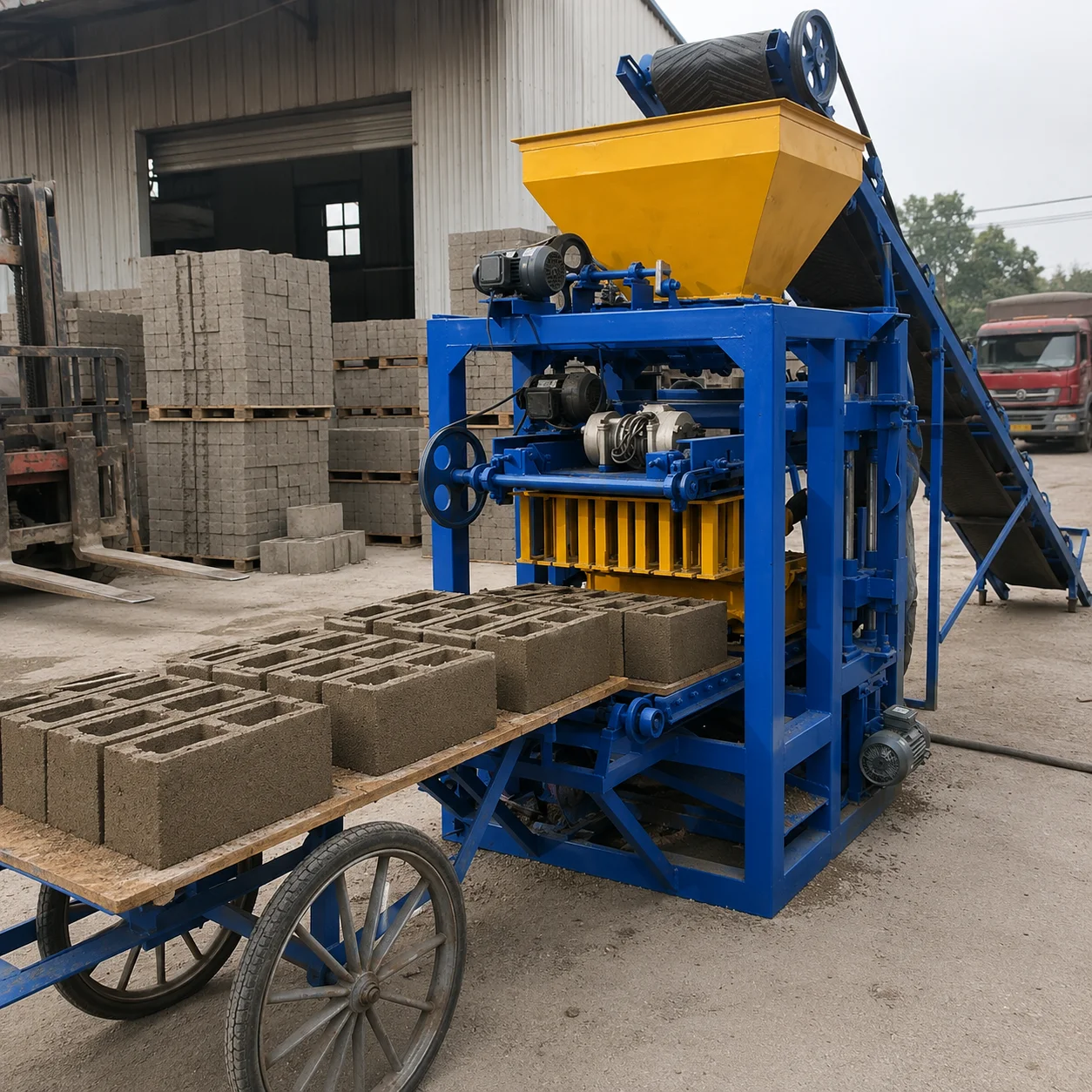 QT4-24 Automatic Cement Block Machine for Commercial Concrete Brick Production