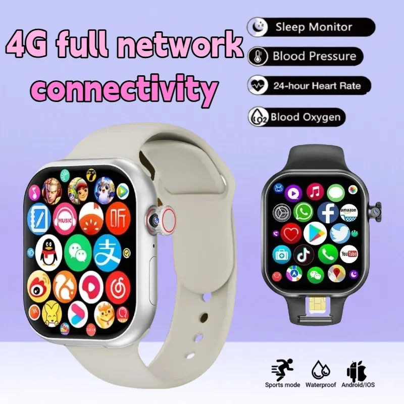 Reloj inteligente avanzado VP29 4G de red completa Android, cámara giratoria de 2,29 pulgadas, tarjeta SIM, GPS, WIFI, NFC, monitoreo de salud, Google Play