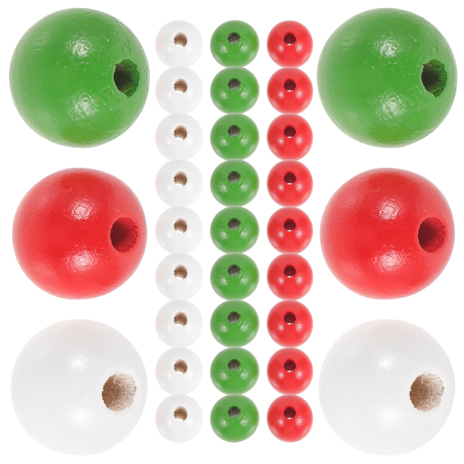 

50Pcs Christmas Wooden Beads DIY Loose Round Spacer Beads for Garland Jewelry Craft Bracelet Necklace Making Bracelet DIY Bead