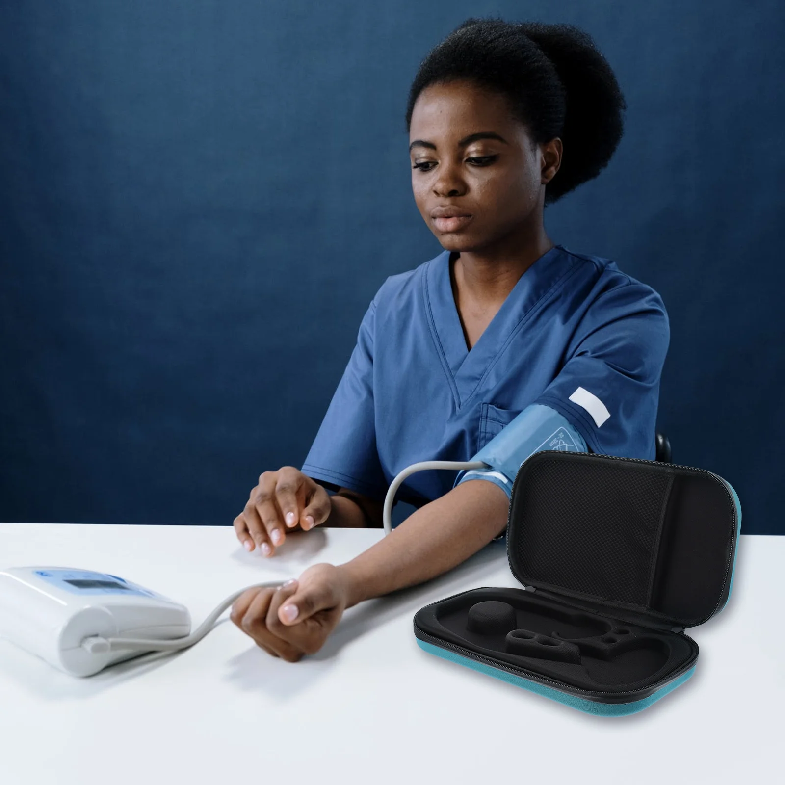 

Portable Hard Stethoscope Case Compact Size Eva Material Shockproof Waterproof Stethoscope Carrying Bag Mesh Pocket Nurse