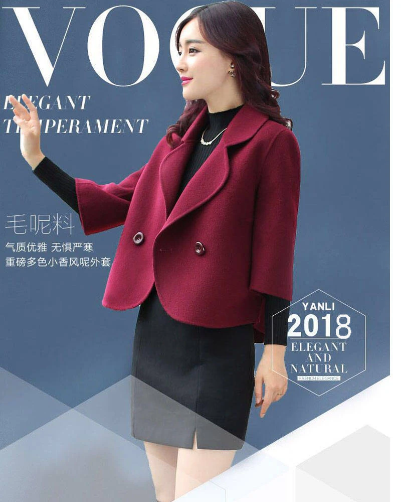 YQZ-C5529 # Neue Koreanische frauen Woolen Kurze Jacke Für Herbst Winter Modische Anzug Mit Slim Fit Woolen Mini Anzug Großhandel