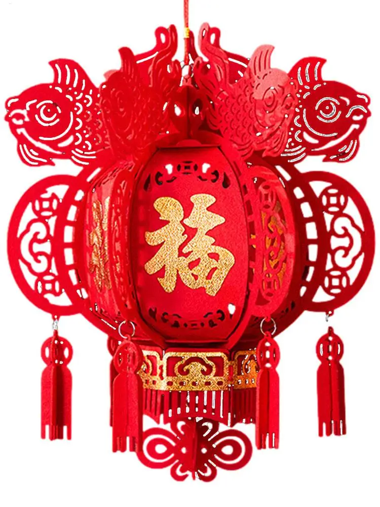 Frühlingsfest Fuzi-Laterne Rote Chinesische Laternen Vliesstoff Rote Fu Glücks-Laternen Hängende Ornamente für Restaurant-Feierlichkeiten