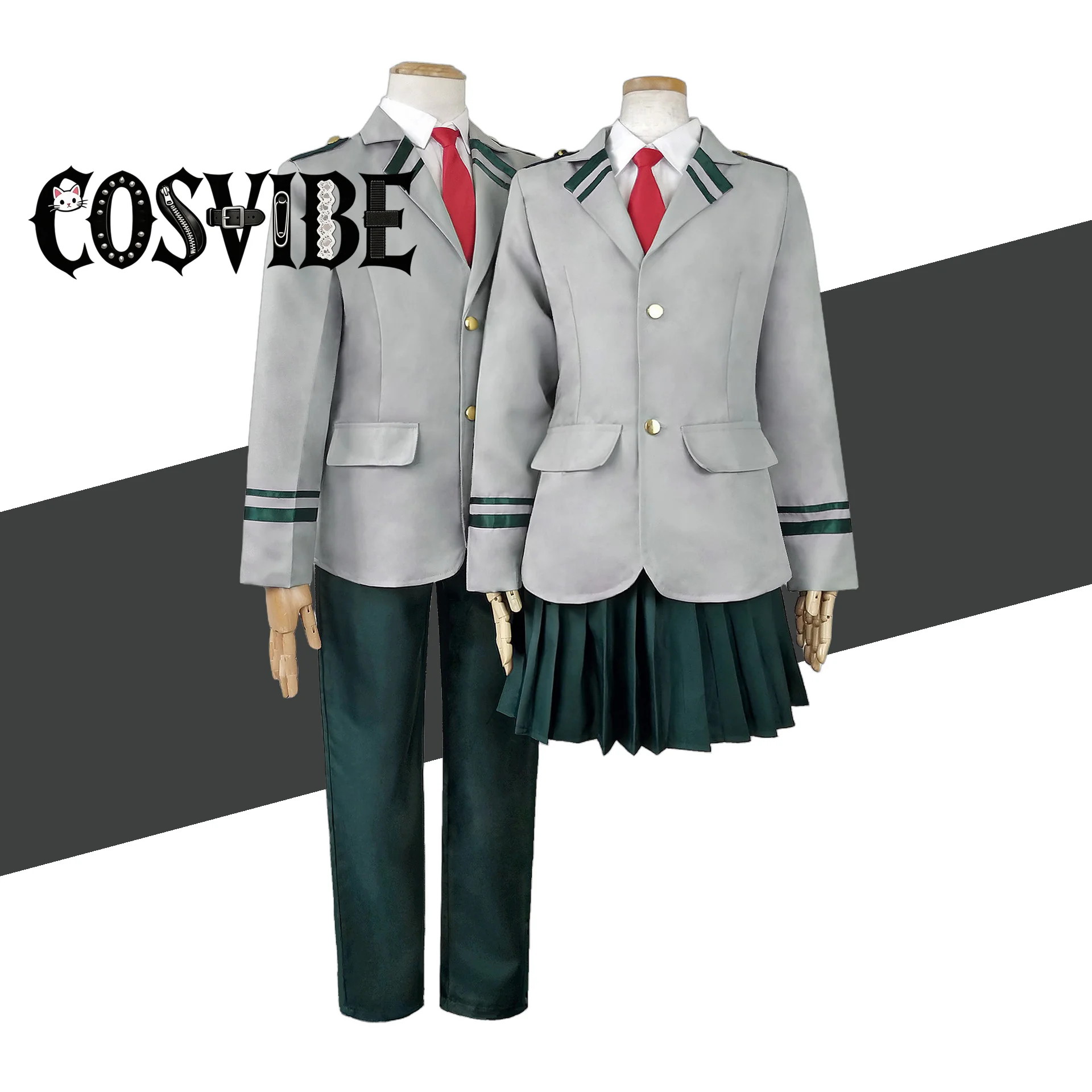 

Anime Hero Academy Izuku Cosplay Costume Shoto School Uniform Set Wig Suit Unisex Halloween Role Play