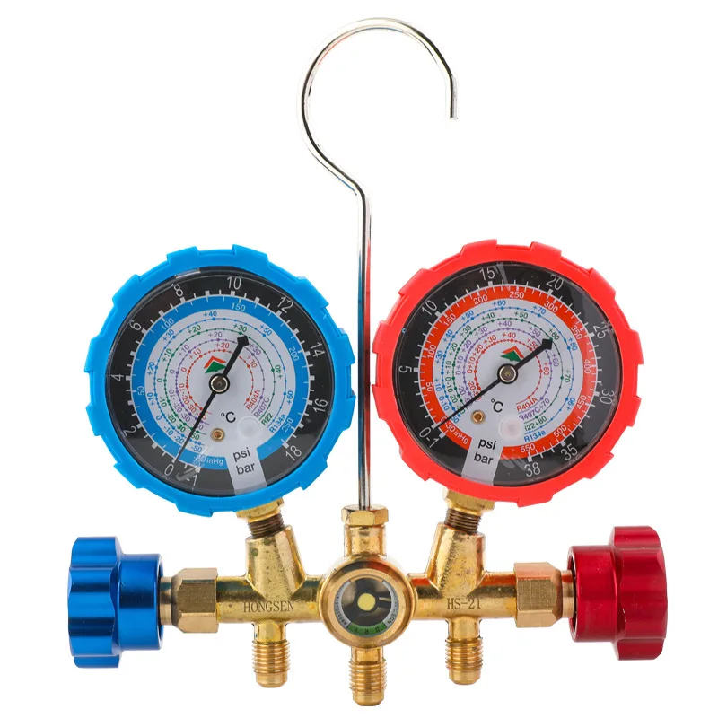 Automotive air conditioner fluoride gauge HS-536C snow pressure gauge refrigerant gauge double valve refrigerator