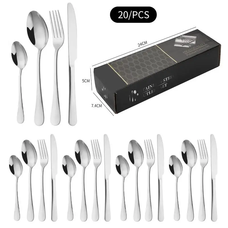 

Bla Gift Dining Set Stainl Steel Fork Spoon Twen Pieces Set 00 Forks Korean Sle Children's Tableware Outdoor Use