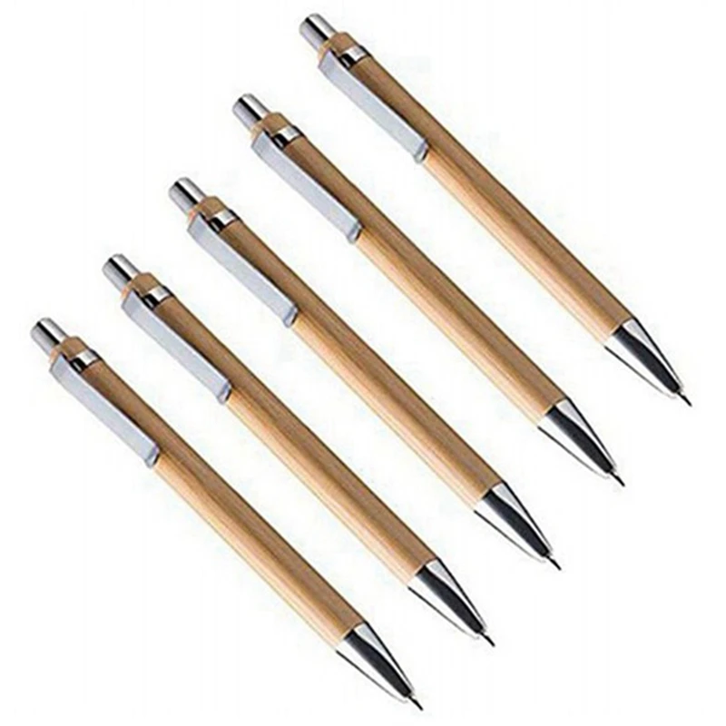 35 Pcs Office And School Supplies Sustainable Pen Bamboo Retractable Ballpoint Pen Writing Tool(Black Ink)