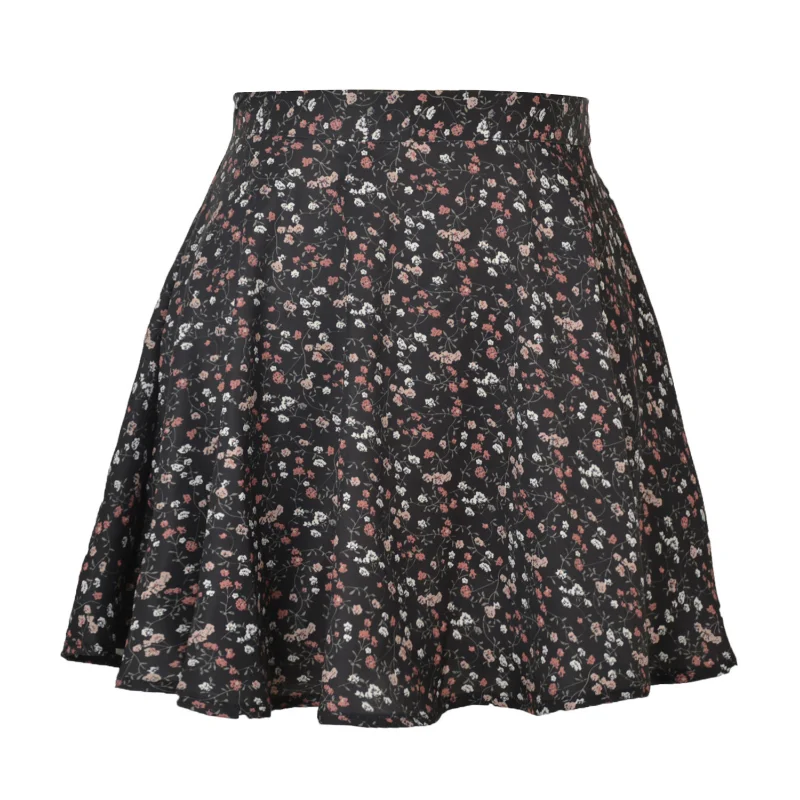 Zomer Damesrok Harajuku Nieuw 2023 Nieuwe Dames Bloemenrits Bedrukt Chiffon Lange Taille Paraplu Rok Dames Sweet Elegant