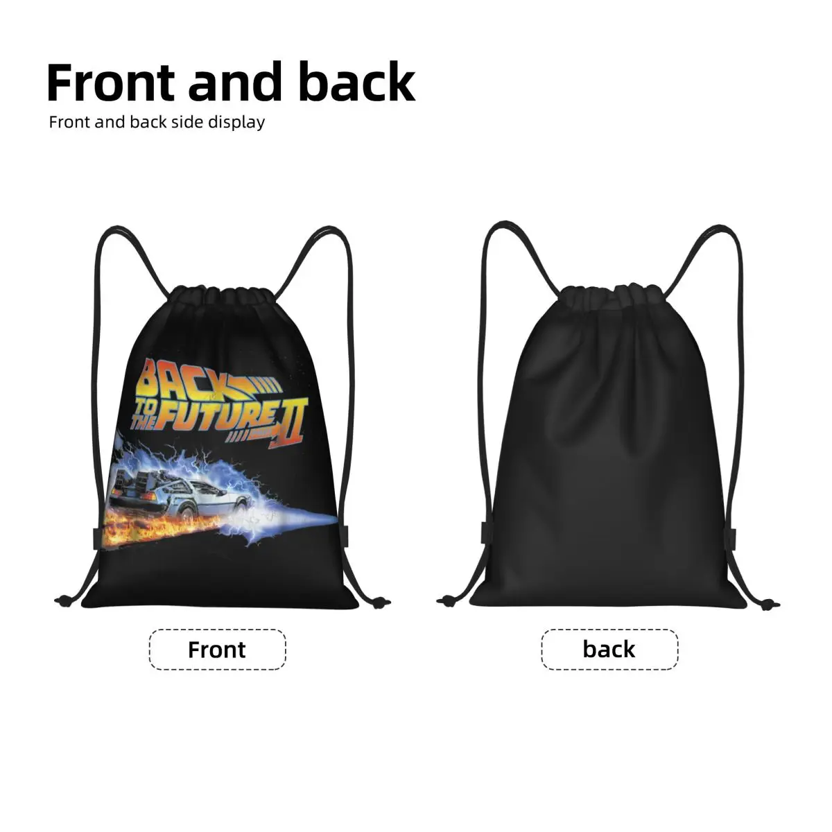 Movies Race Cars Back To The Future Drawstring Backpack Bags Women Men Lightweight Gym Sports Sackpack Sacks for Traveling