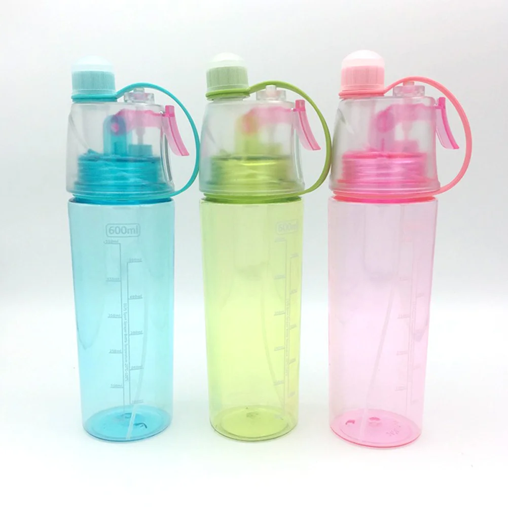 

600Ml Portable Water Bottle Cyan Lightweight Leak Proof Misting Spray For Outdoor Sports Travel Mist Spray Bottle