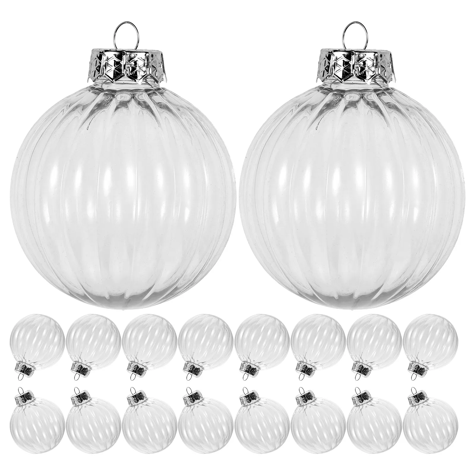 

20 Pcs Fillable Ornaments Hollow Ball Craft Clear Plastic Christmas Tree Decorations Baubles Holiday Gifts Supplies