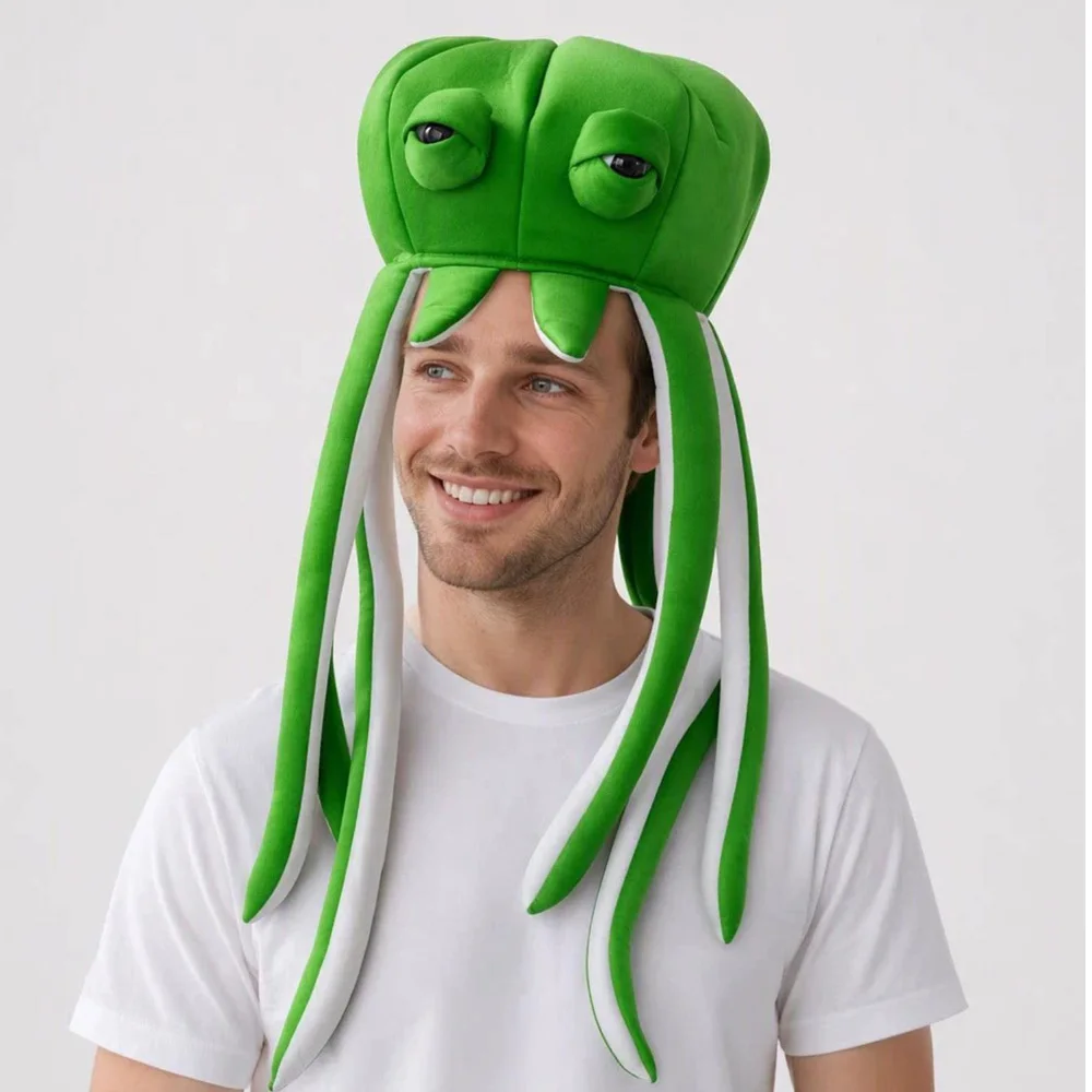 Ocean Animal Squid Plush Hat Cosplay Funny Octopus Tentacle Headwear Halloween Carnival Dress Up Xmas Party Costume Props Gifts
