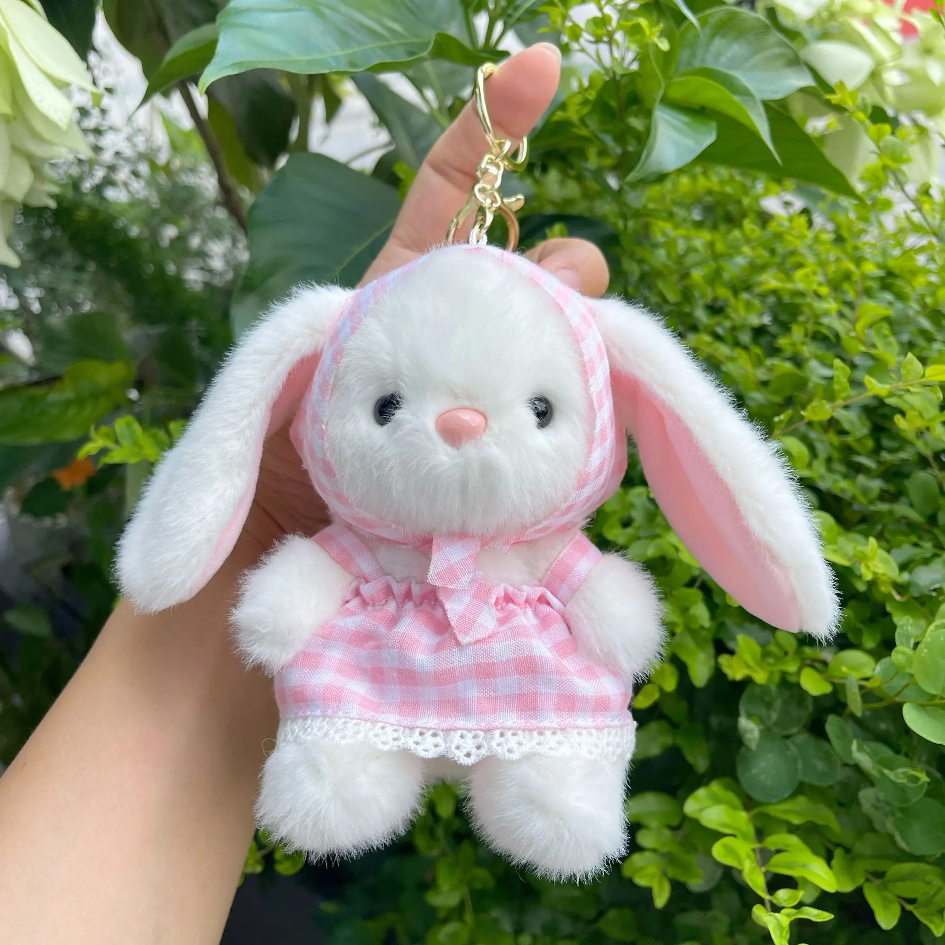 Niedlicher kleiner Kaninchen-Anhänger im pastoralen Stil, Plüschtier, Paare, Rucksack-Charm-Schlüsselanhänger