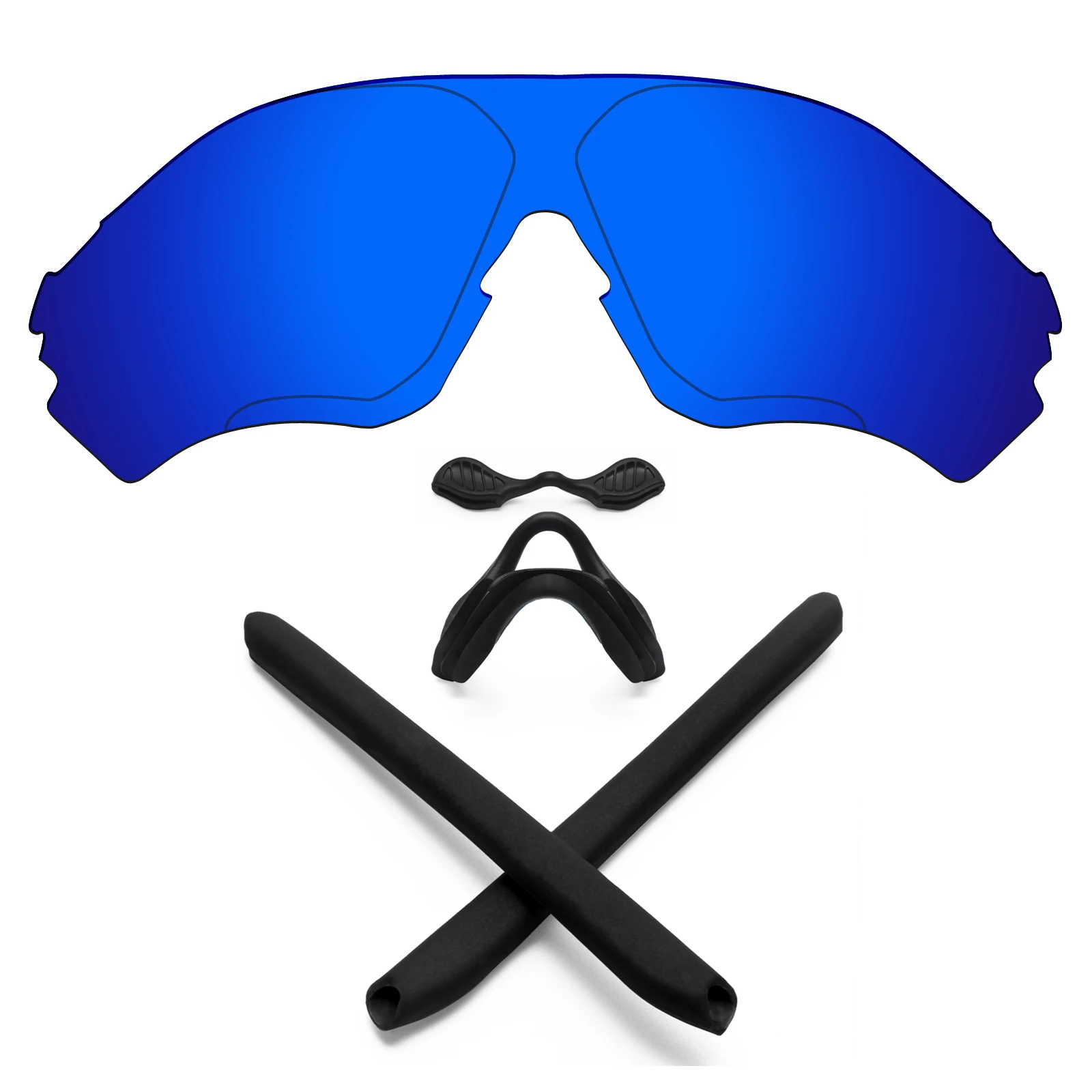Ezoptix123 Polarized / Non-Polarized Lenses Replacement and Rubber Kit for Oakley EVZero Range OO9327 Sunglasses