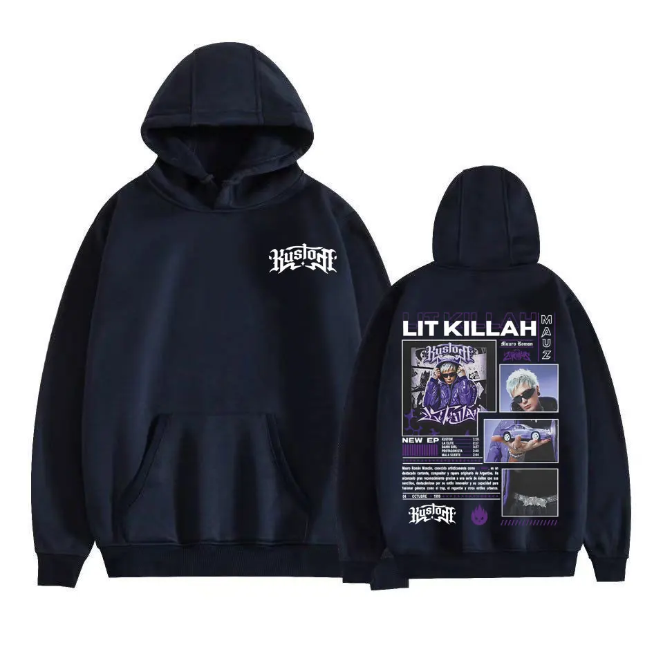 مغني الراب مضاء كيل الله ألبوم جولة 2025 غطاء هوديس الرجال النساء موضة خمر الهيب هوب هوديي عادية Bodywarmer البلوز الشارع الشهير #2