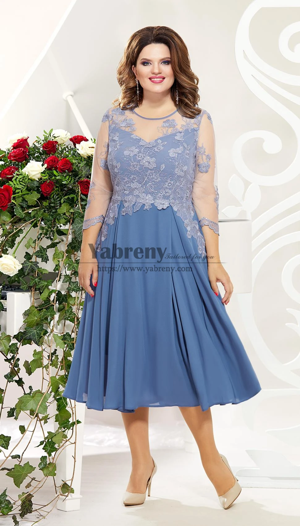 

2024 Spring A-Line Mother Of the Bride Dresses, Ocean Blue Women's Dresses