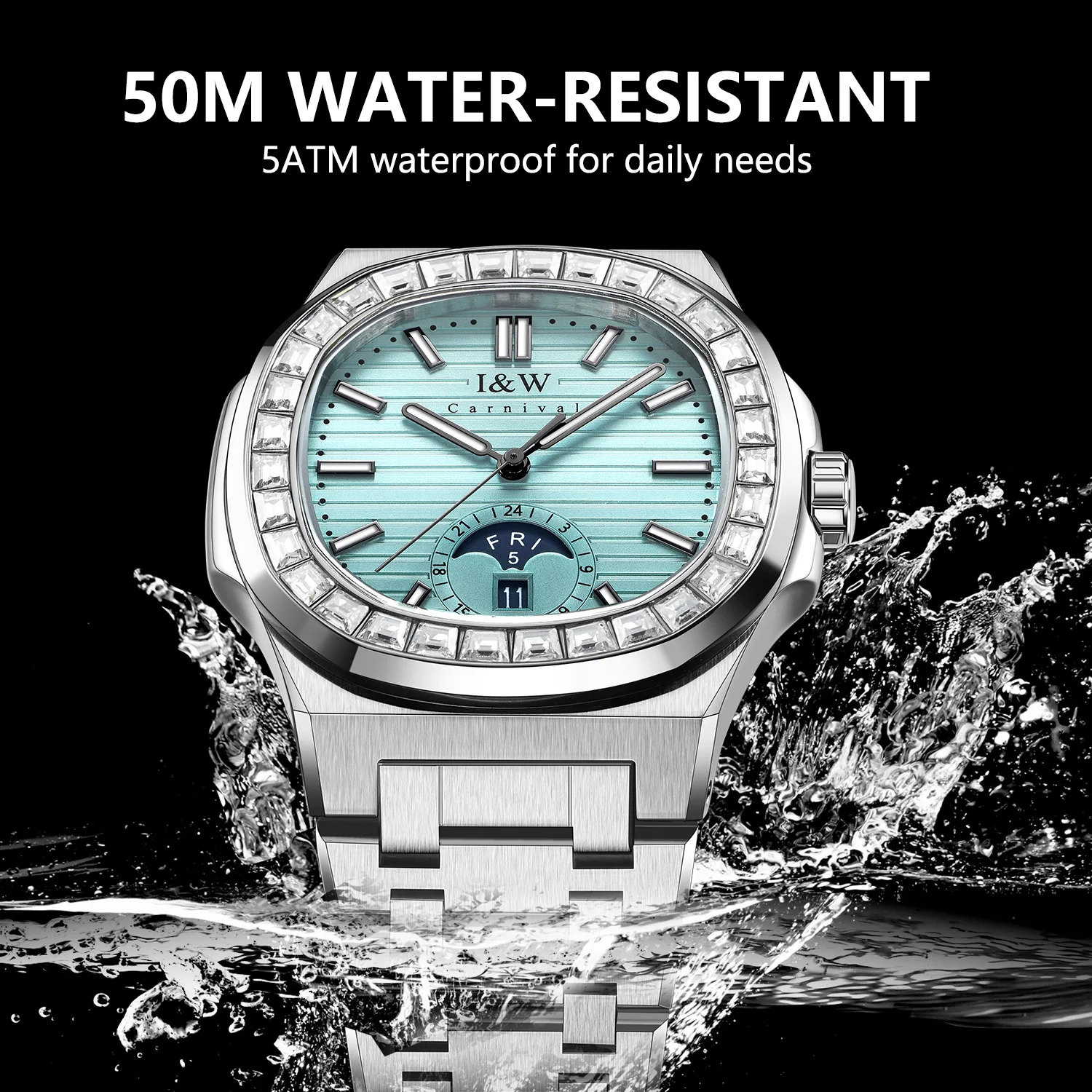 Men\'s Automatic Watch,42mm Luxury Mechanical Wristwatch Waterproof Sapphire Luminous Steel Strap Multiple dials